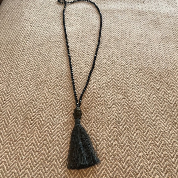 Long Beaded Buddha Head Necklace - Picture 2 of 3